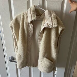 Women's Cream Sherpa Vest